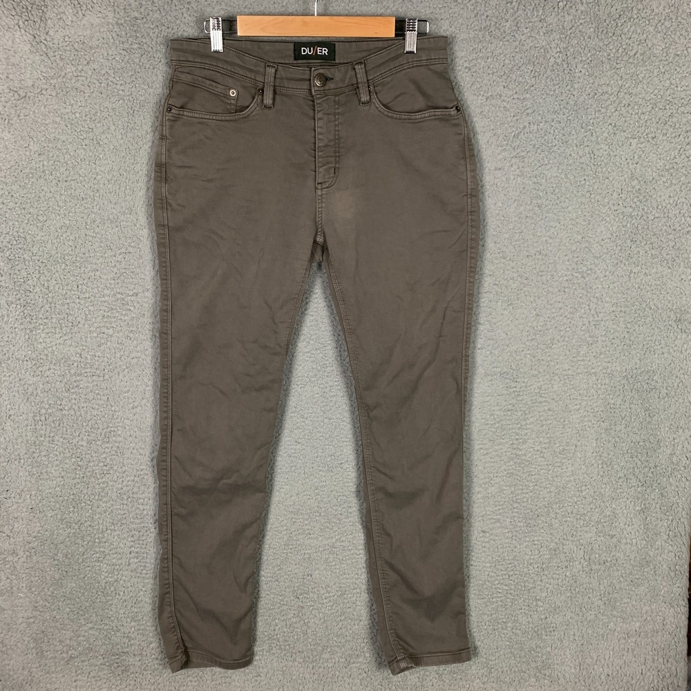 Du/er N2X No Sweat Jeans Mens‎ 33 x 32 Gray Stretch Performance Slim Fit Comfort